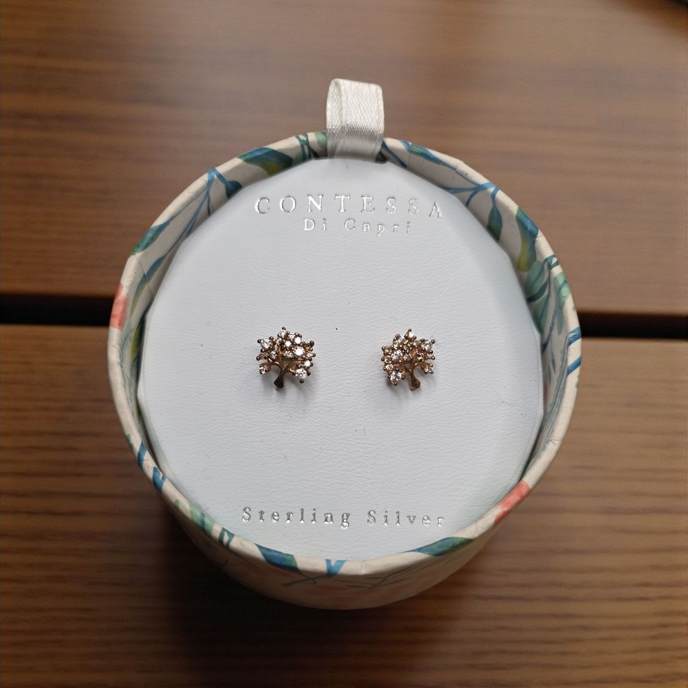 Contessa Di Capri Gold Tree Cluster Earrings